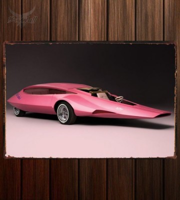 Металлическая табличка Pink Panther Car